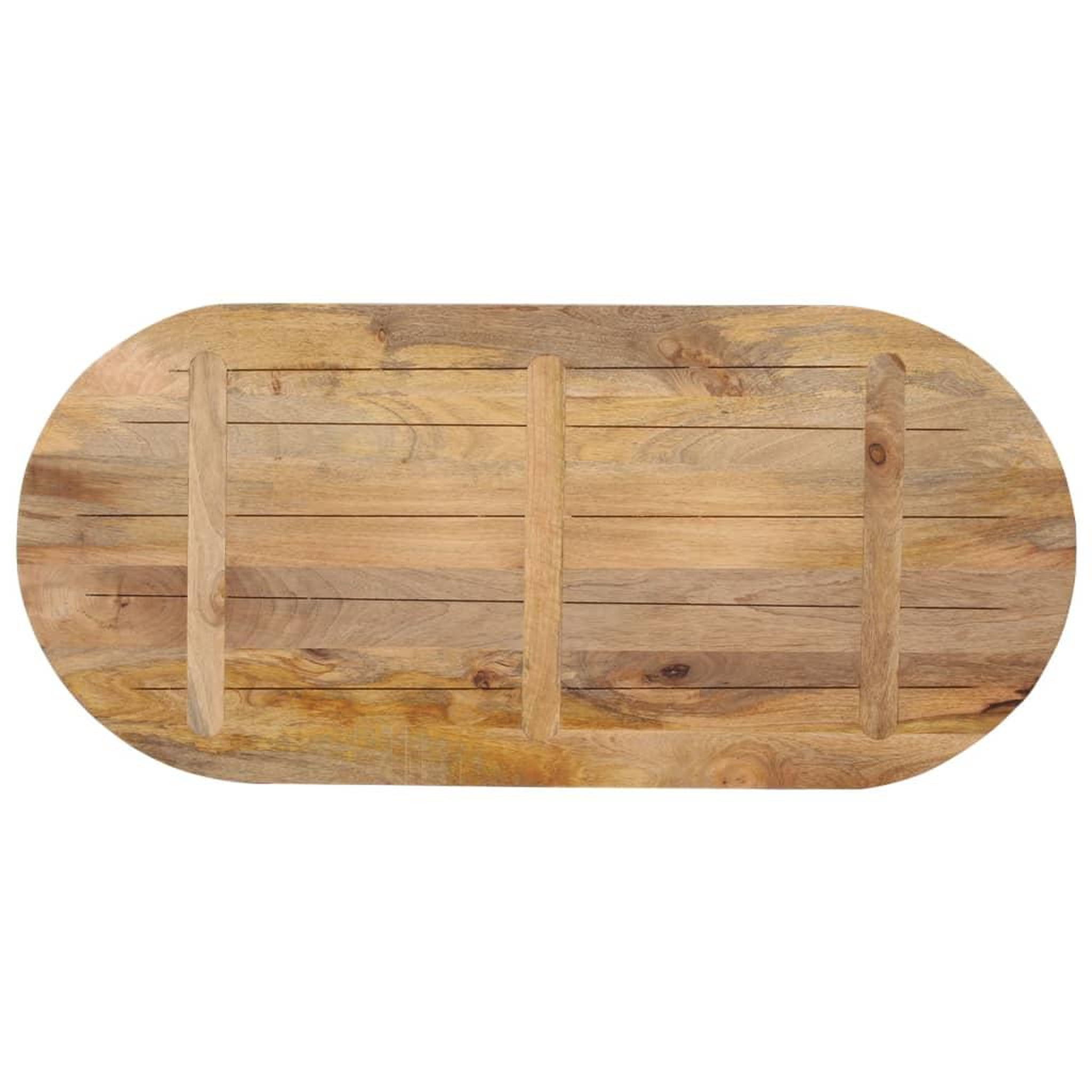 Voir la diapositive 5 : VIDAXL Dessus de table 140x60x2,5 cm ovale bois massif de manguier