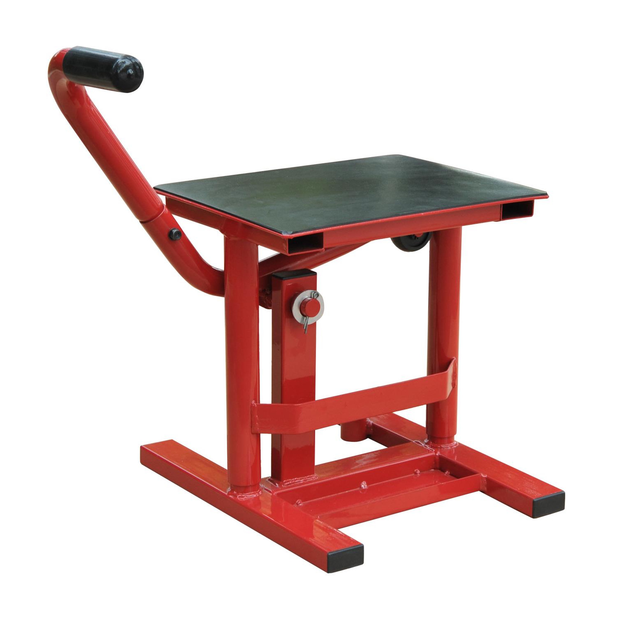 HOMCOM Lève moto béquille d'atelier stand moto tout-terrain moto cross supermotard hauteur réglable rouge et noir