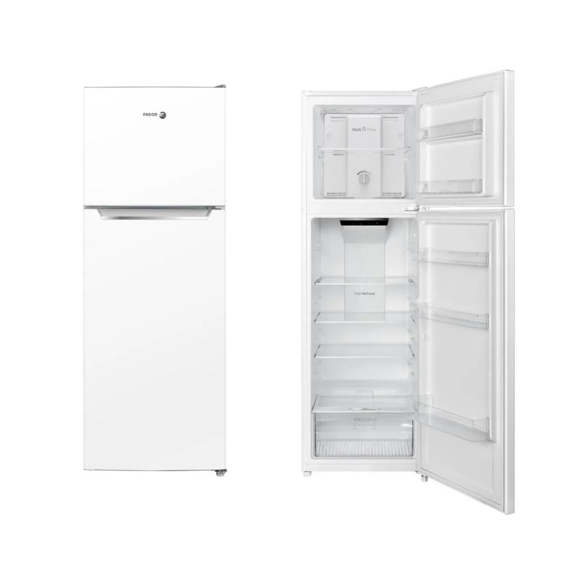 Voir la diapositive 4 : Fagor Réfrigérateur combiné 55cm 255l no frost blanc - FDPP248RNFDB