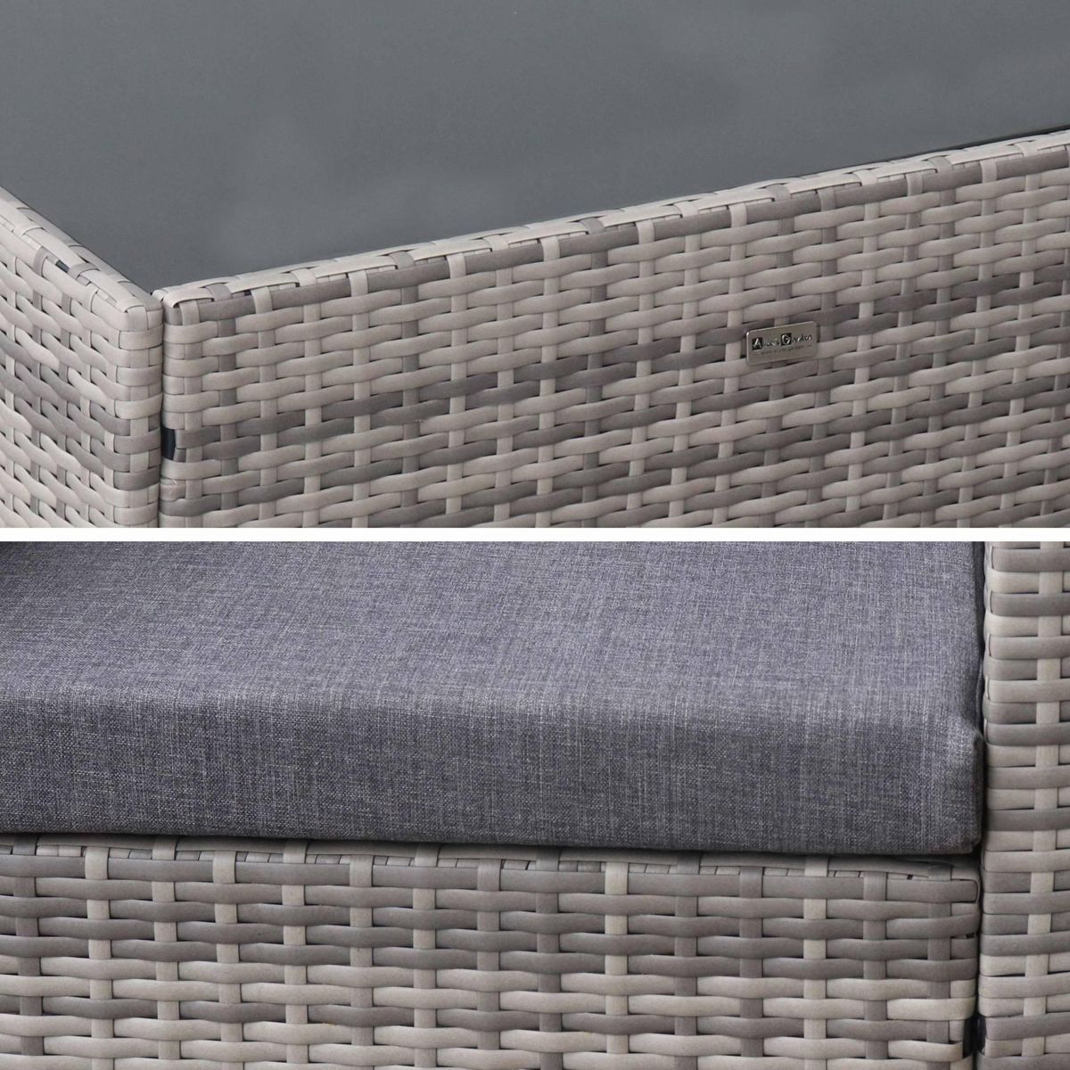 SWEEEK Salon de jardin en résine tressée 4 places Perugia - 1 canapé, 2 fauteuils, une table basse