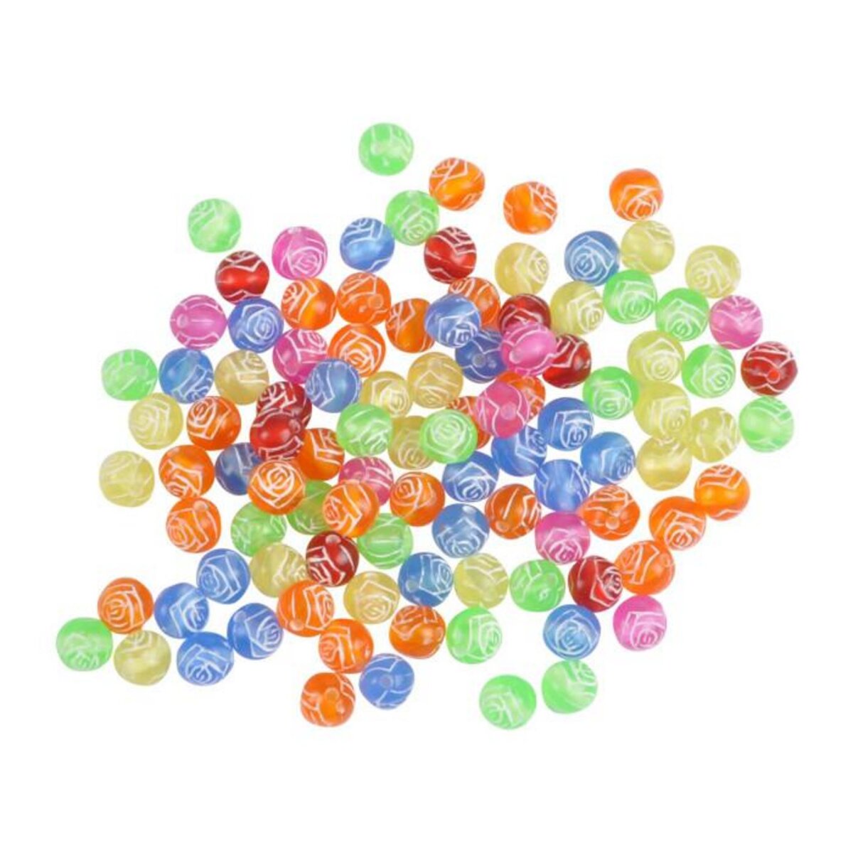 Paris Prix Lot de Perles  Fleurs Acidulées  12cm Multicolore