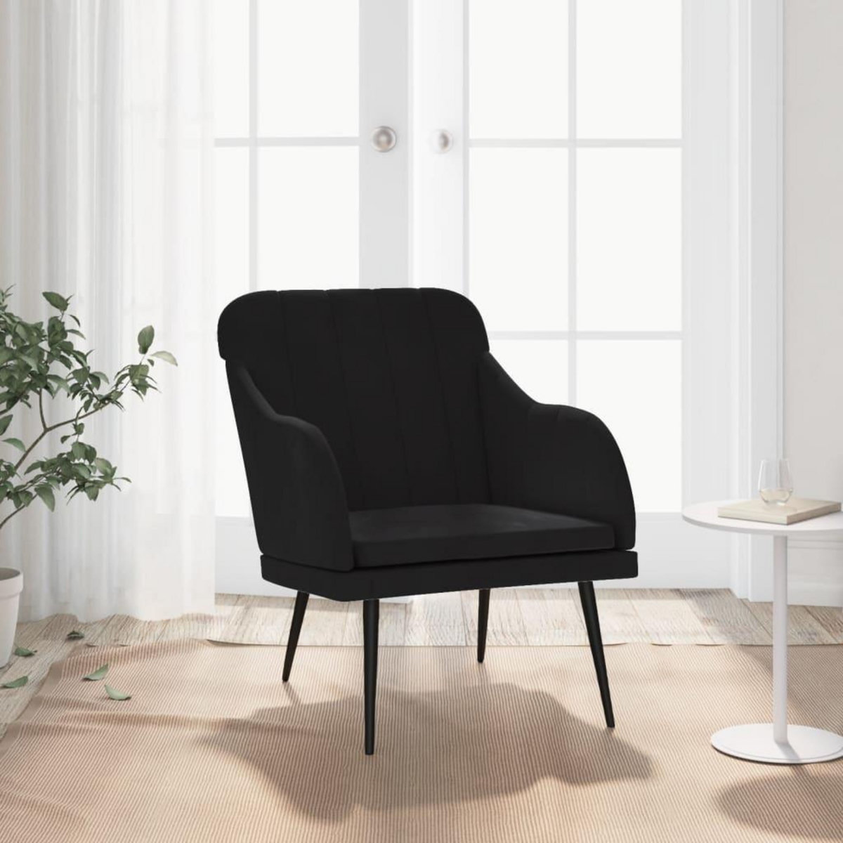 VIDAXL Fauteuil Noir 63x76x80 cm Velours