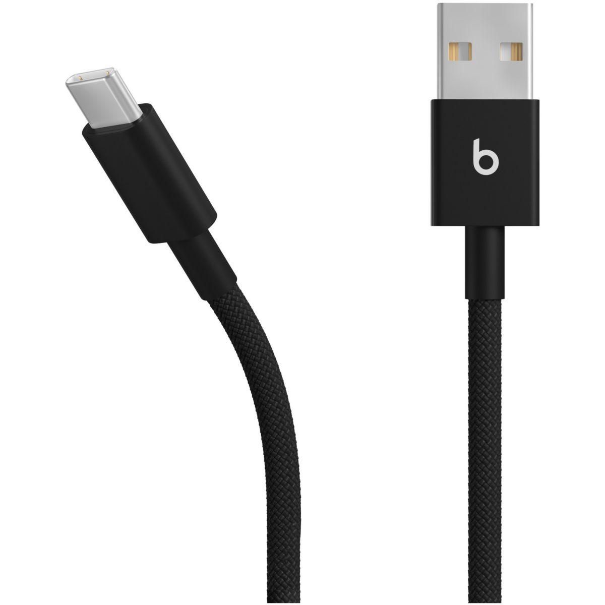BEATS Câble de charge tissé USB-A vers USB-C 1M50 Noir intense