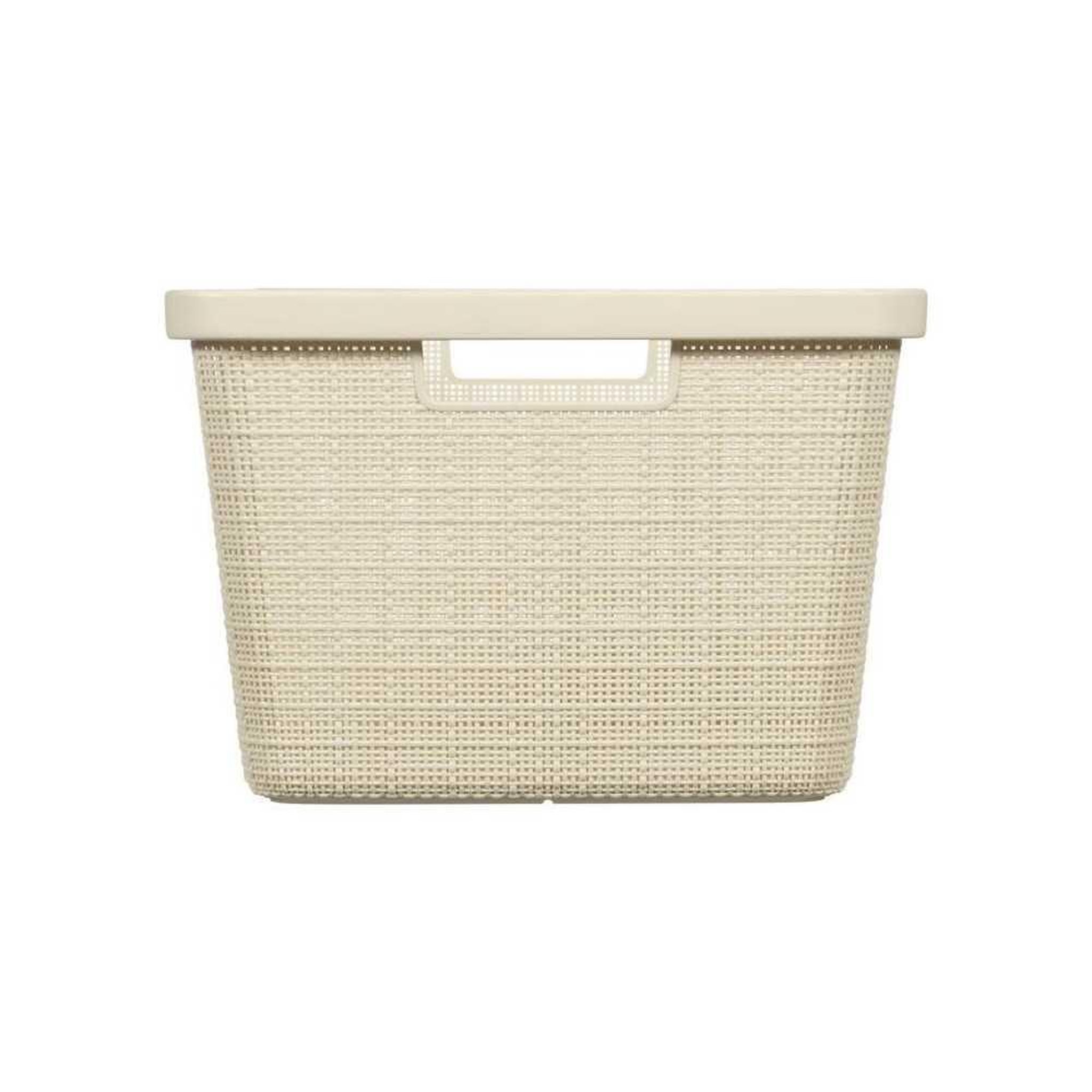 CURVER Panier à linge curver jute 46 l beige en plastique effet tressé