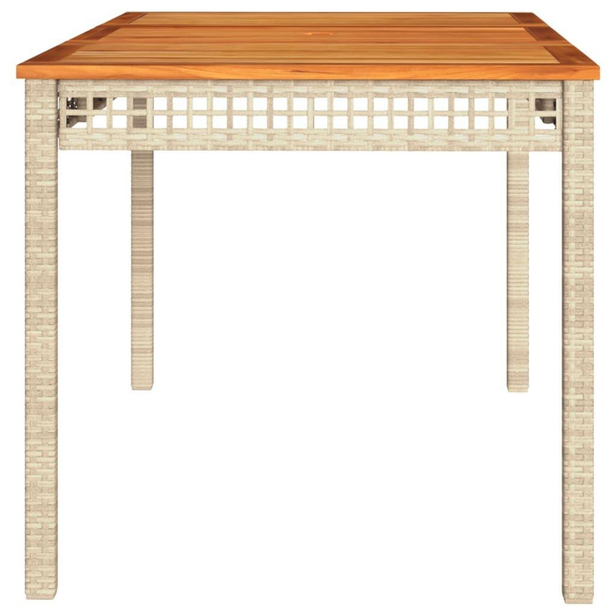 VIDAXL Table de jardin beige 140x80x75 cm resine tressee et acacia