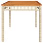 Voir la diapositive 5 : VIDAXL Table de jardin beige 140x80x75 cm resine tressee et acacia
