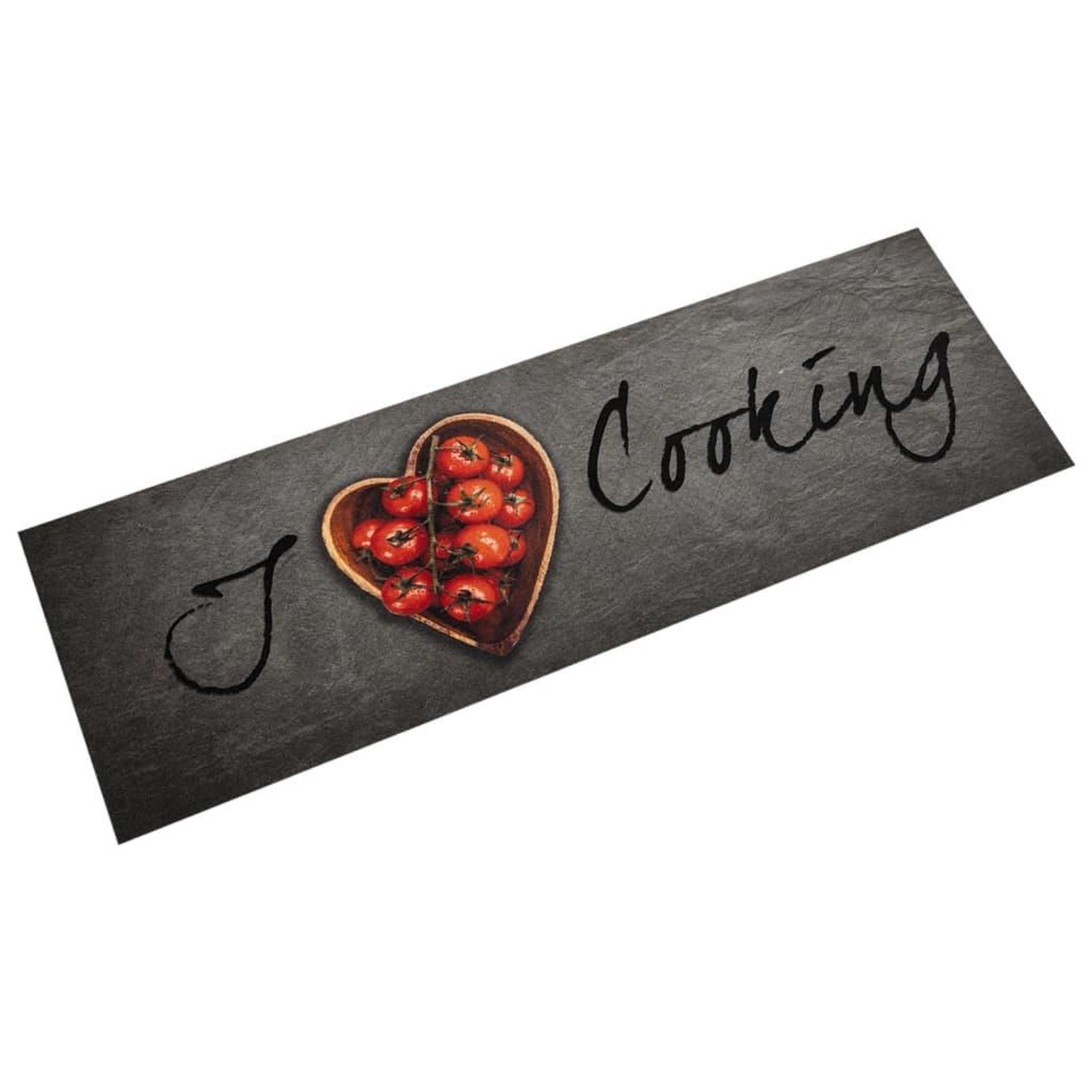 VIDAXL Tapis de cuisine lavable texte Cooking 45x150 cm velours