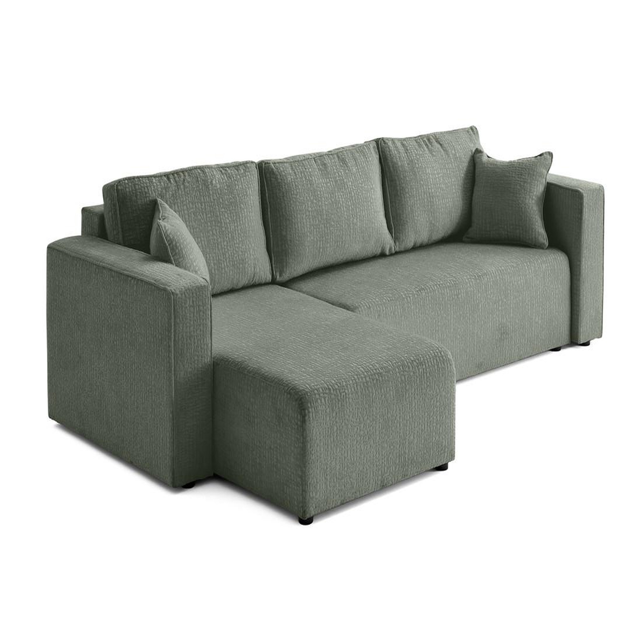 Voir la diapositive 6 : BEST MOBILIER Topaze - canapé d'angle réversible - 4 places - convertible avec coffre - en tissu velours relief