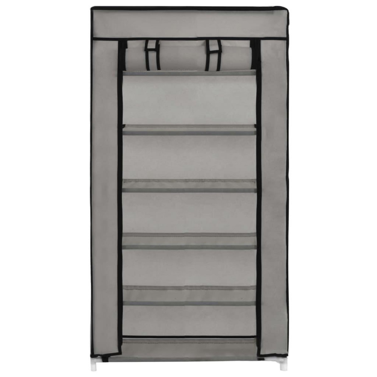 VIDAXL Armoire a chaussures avec housse Gris 58x28x106 cm Tissu