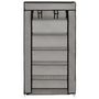 Voir la diapositive 5 : VIDAXL Armoire a chaussures avec housse Gris 58x28x106 cm Tissu