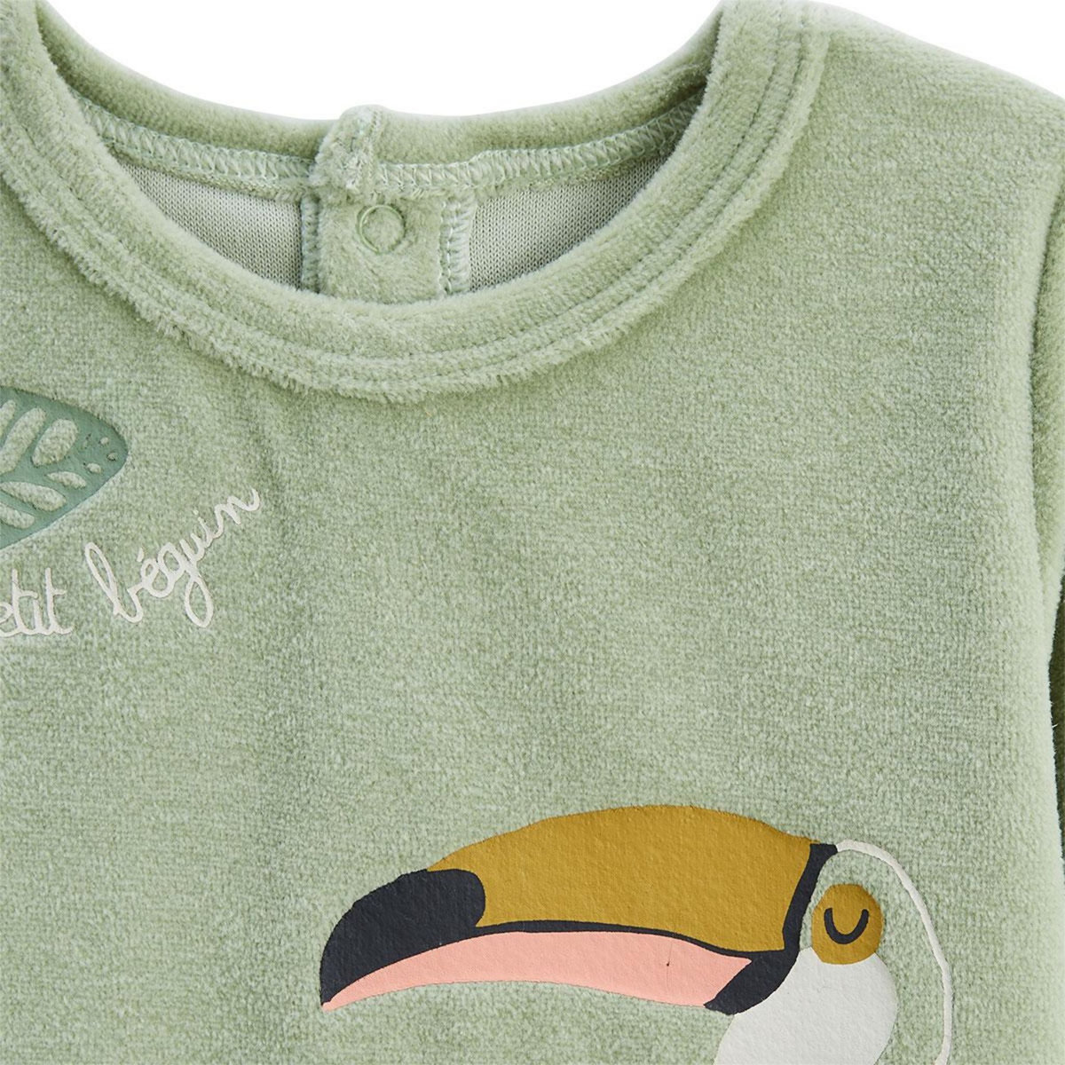 Petit Béguin Pyjama enfant 2 pièces en velours avec pieds retroussables Boavista