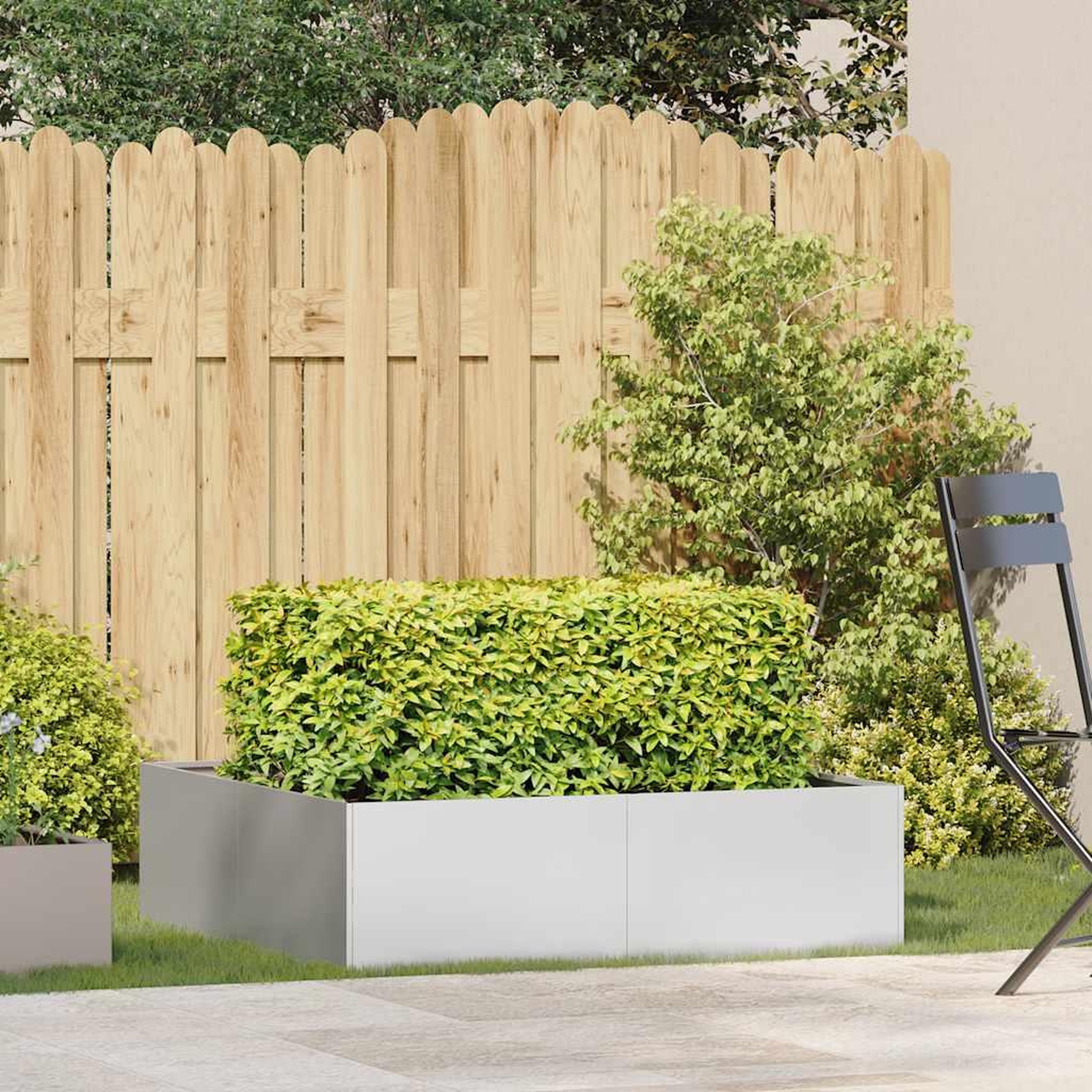 Voir la diapositive 3 : VIDAXL Jardiniere 100x100x30 cm acier inoxydable