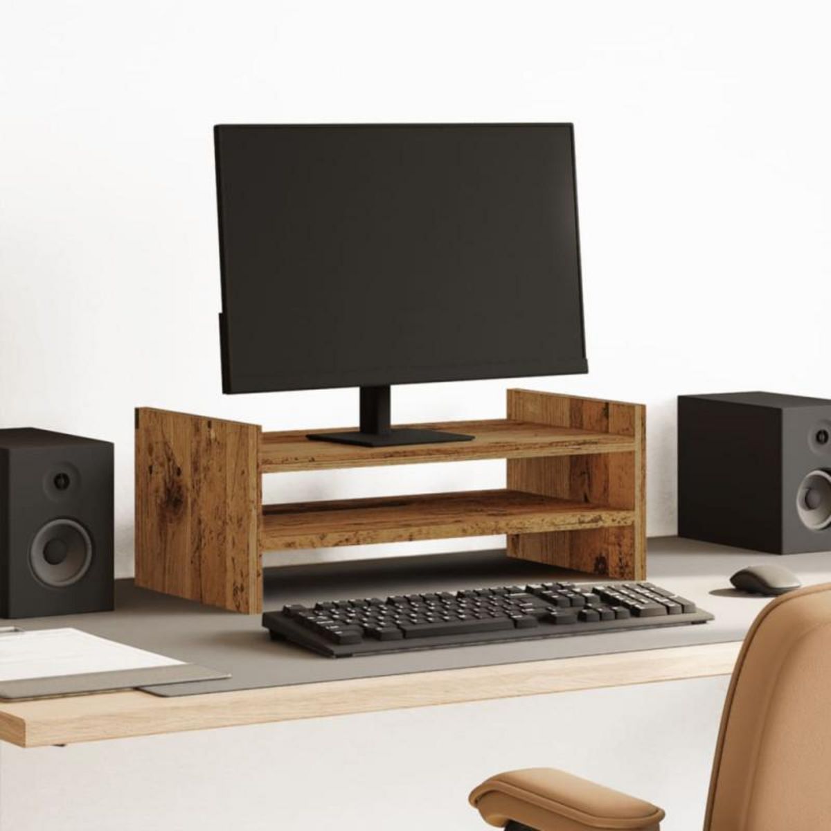 VIDAXL Support de moniteur vieux bois 50x27x20 cm bois d ingénierie