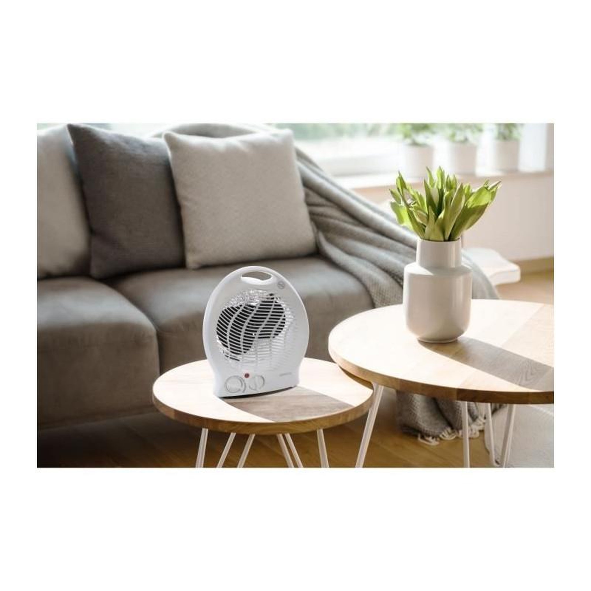 Voir la diapositive 5 : OCEANIC Chauffage mobile soufflant 2000W OCEANIC - 2 puissances - Fonction ventilateur - Blanc