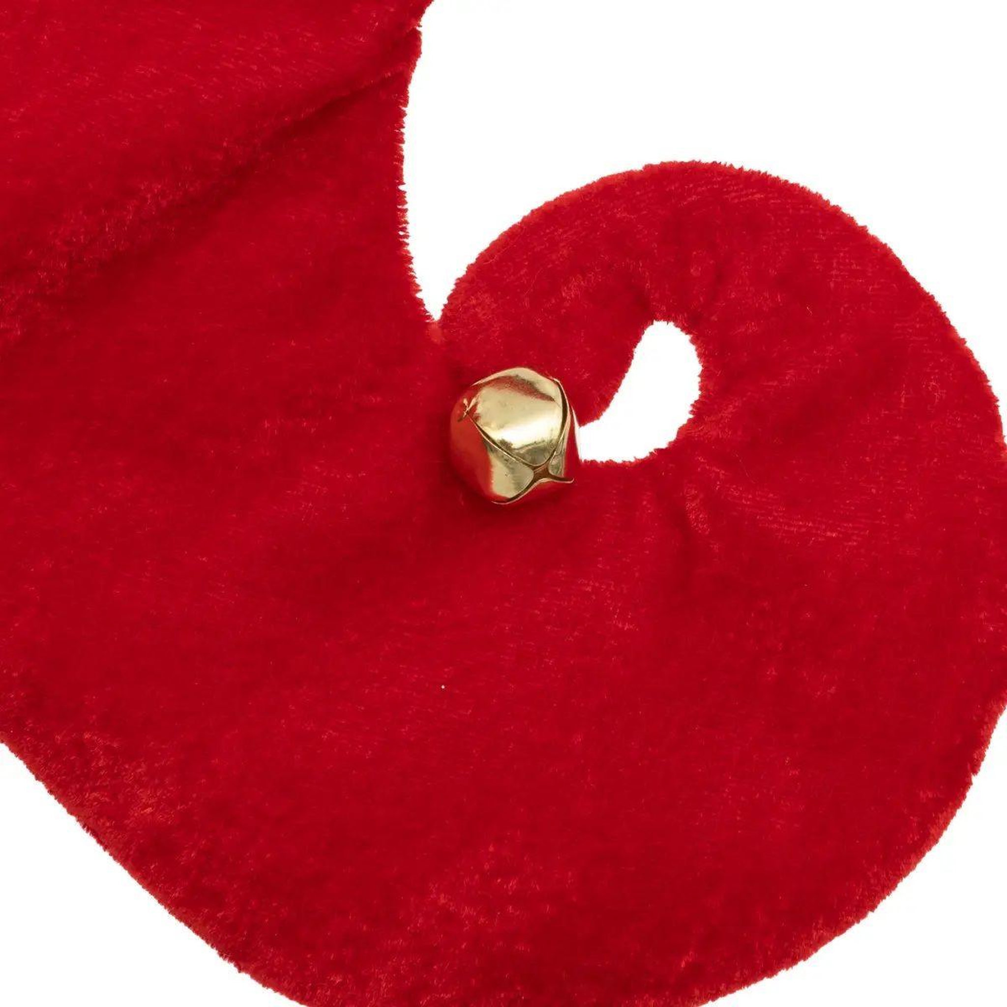 Voir la diapositive 2 : ATMOSPHERA Botte de lutin en feutrine  grelot  42cm rouge