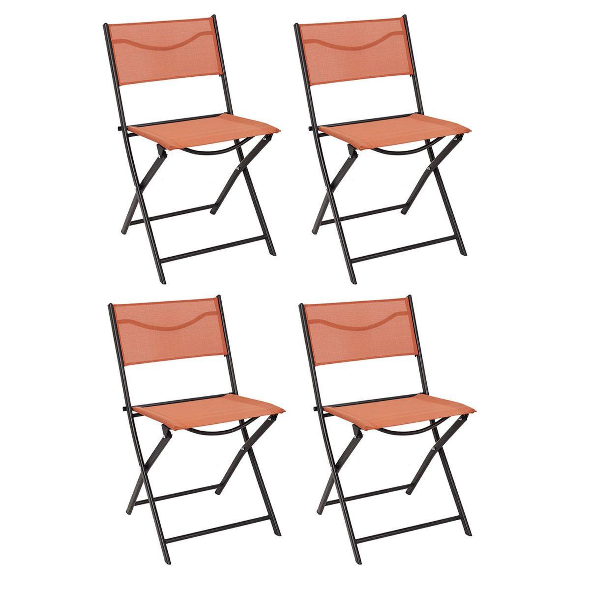 Voir la diapositive 1 : The Home Deco Factory Lot de 4 Chaises Pliables  Jardin  79cm Terracotta