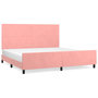 Voir la diapositive 2 : VIDAXL Cadre de lit sans matelas rose 200x200 cm velours