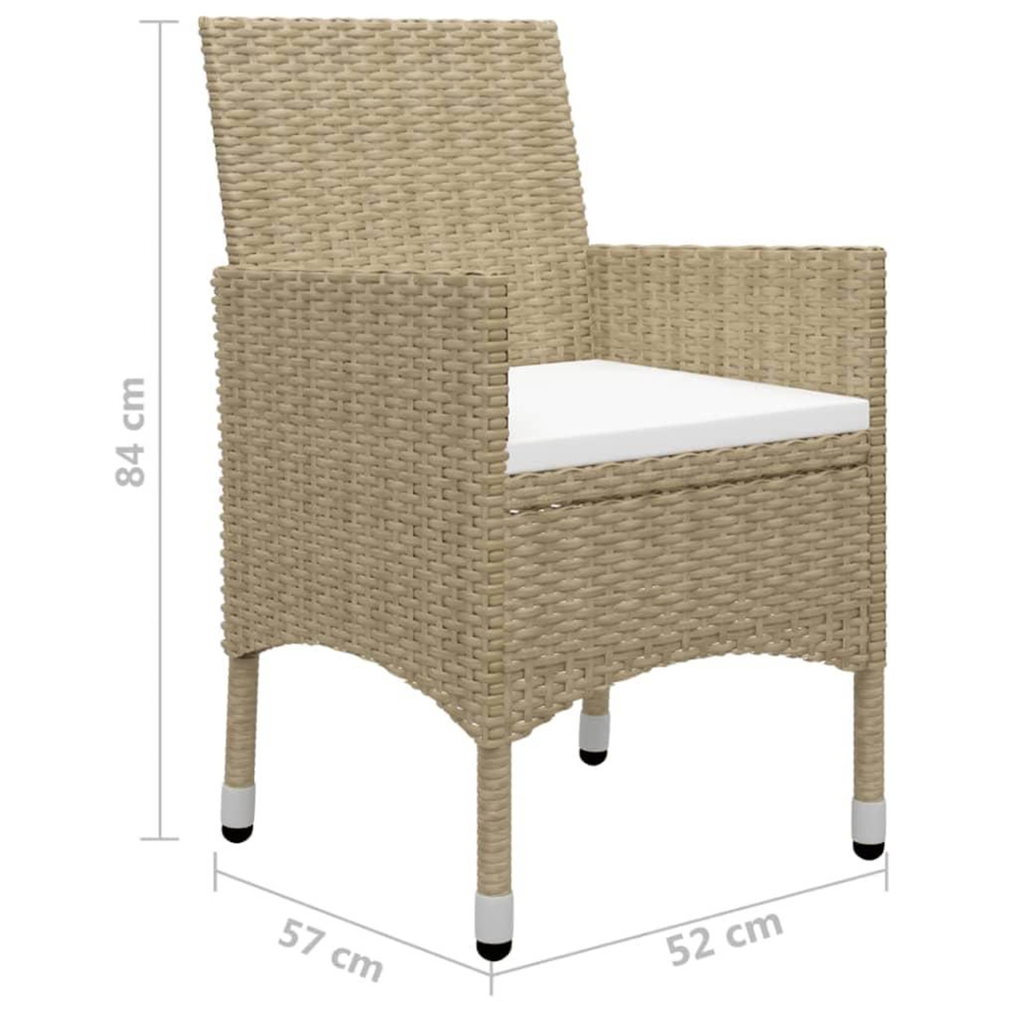Voir la diapositive 6 : VIDAXL Ensemble a manger de jardin 5 pcs Beige