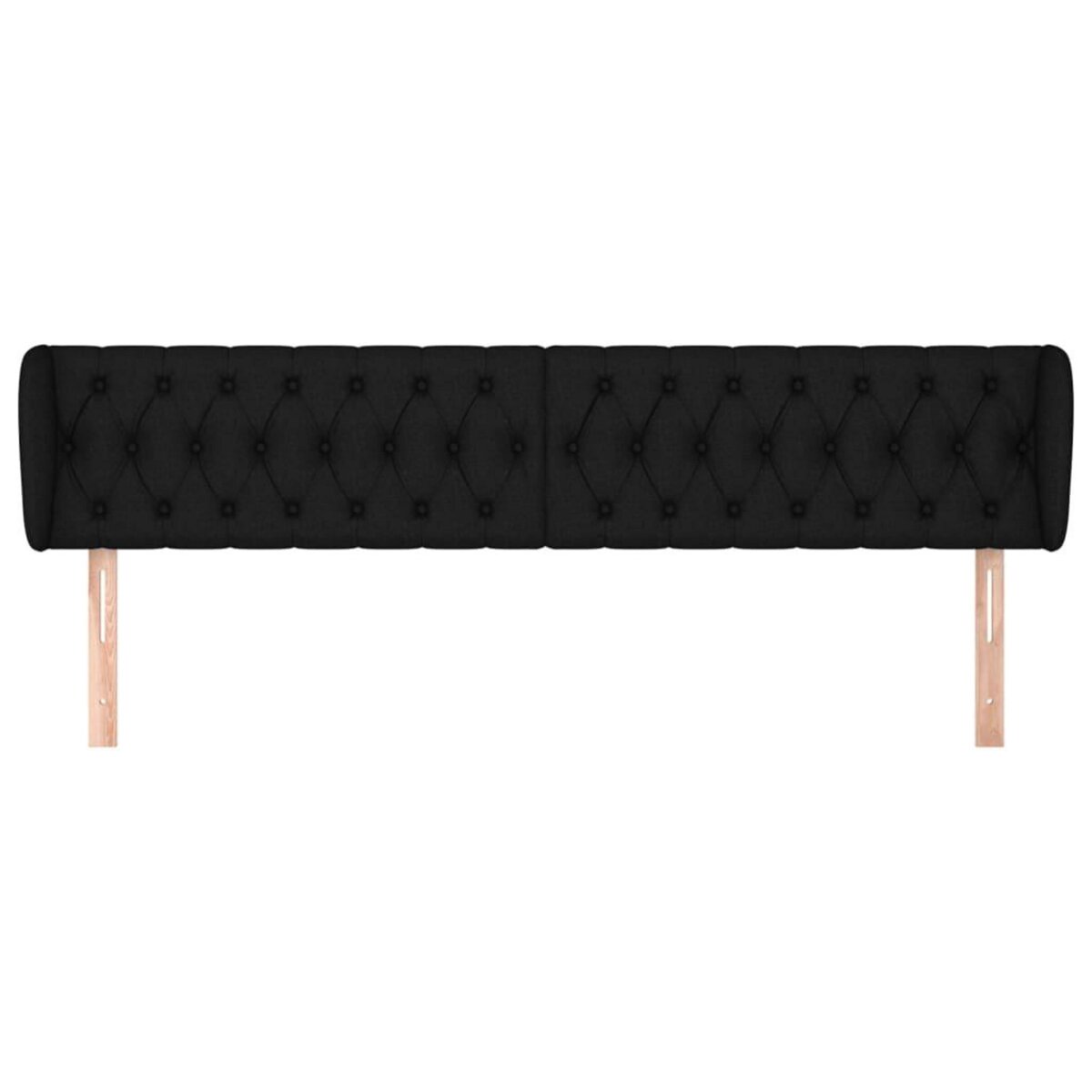 VIDAXL Tete de lit avec oreilles Noir 203x23x78/88 cm Tissu