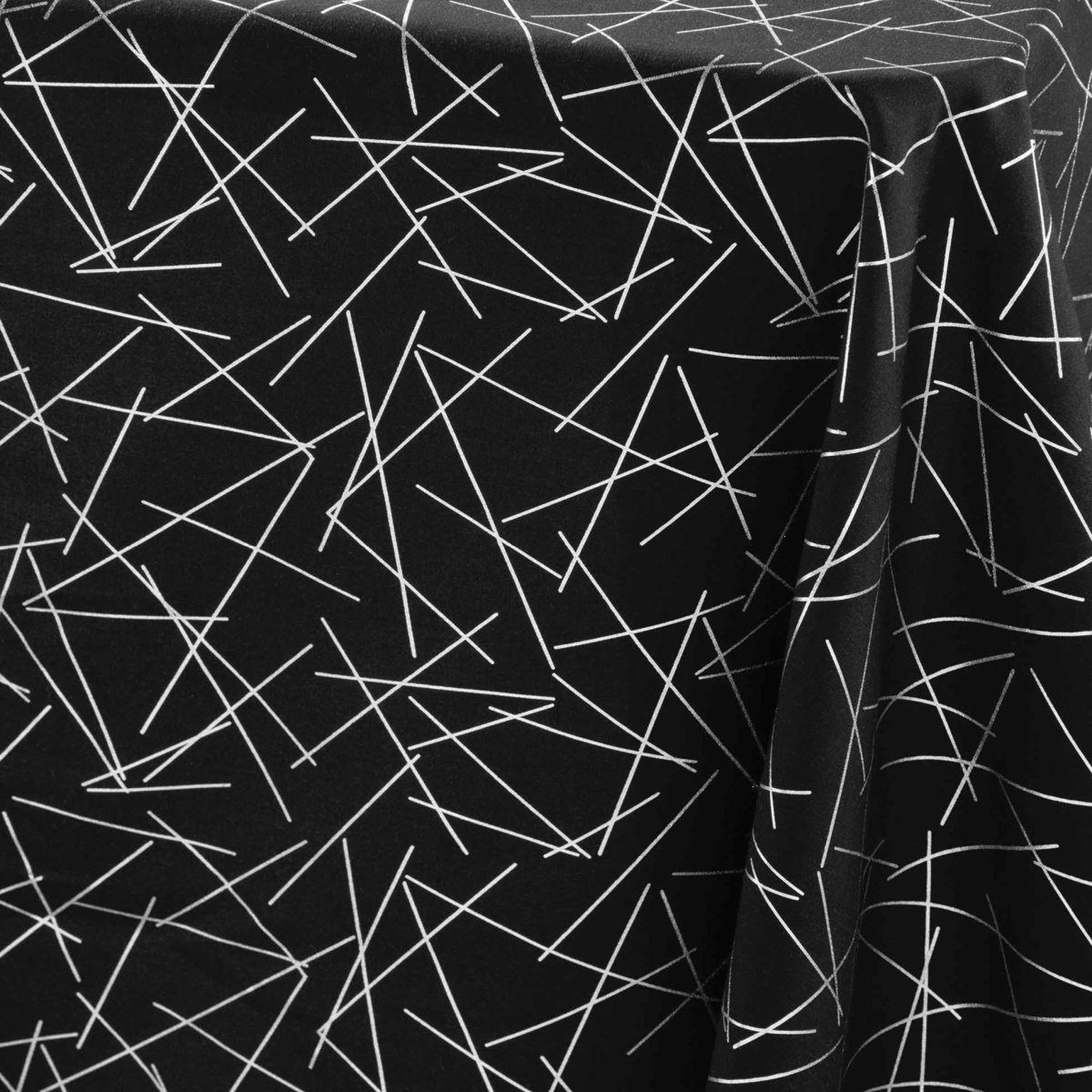 Voir la diapositive 3 : Douceur d'Intérieur Nappe antitache imprimé  mikado  140x240cm noir & argent