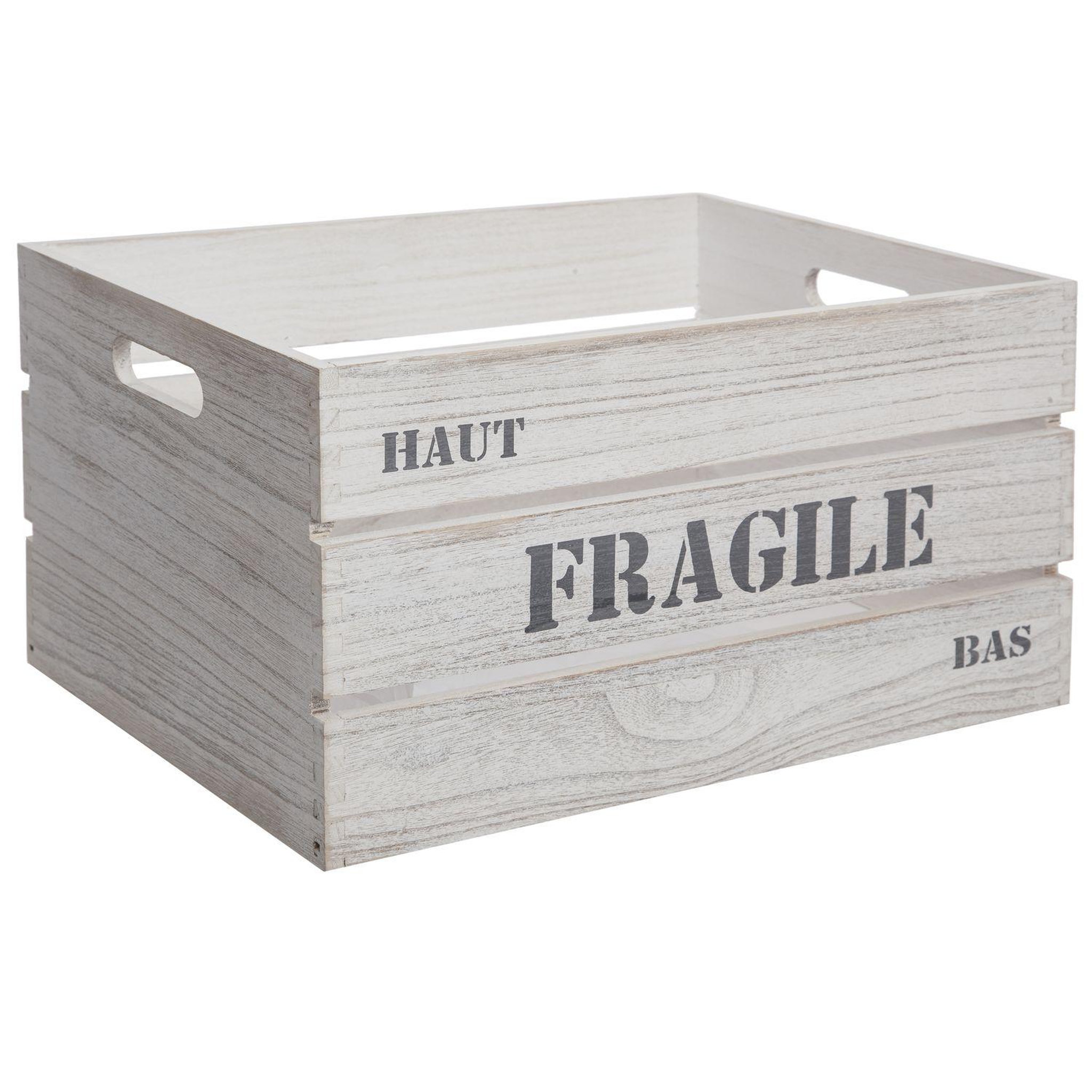 ATMOSPHERA Lot de 6 cagettes de rangement encastrables à l'effet vintage - gris