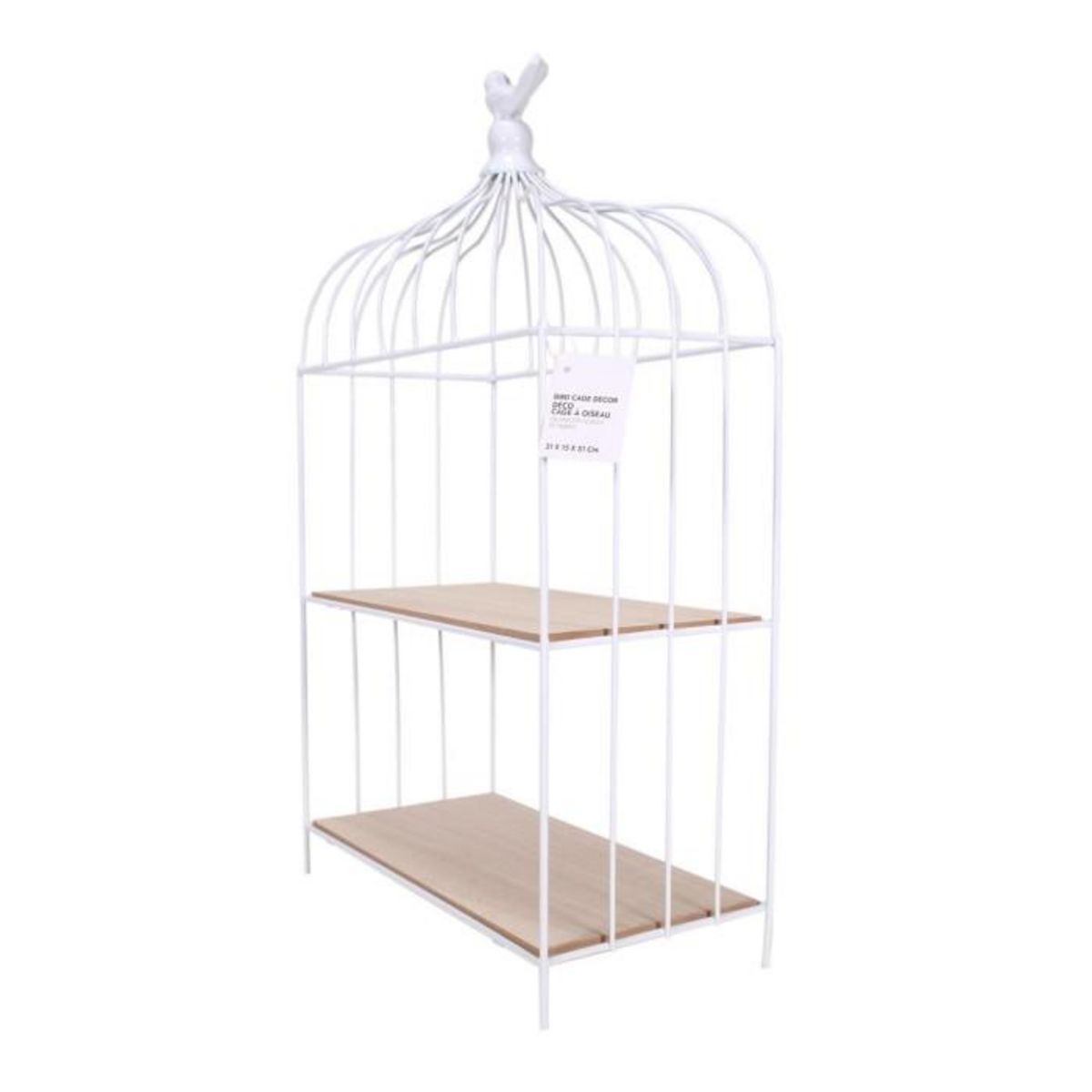 Paris Prix Étagère Déco à Poser  Cage à Oiseau  51cm Blanc