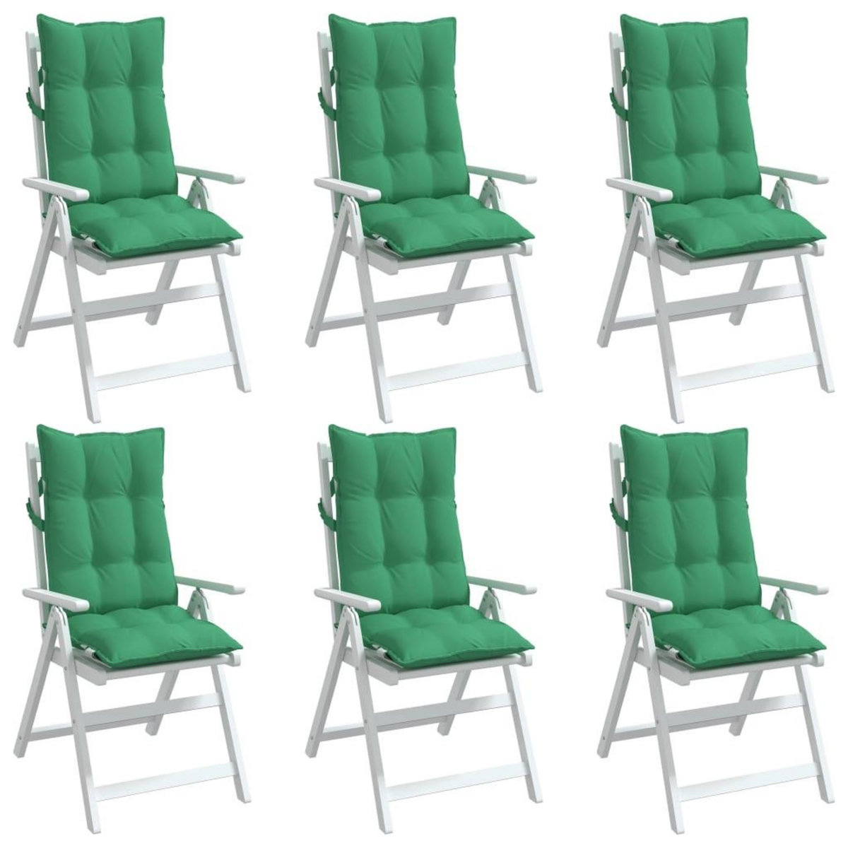 VIDAXL Coussins de chaise a dossier haut lot de 6 vert tissu oxford