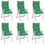 Voir la diapositive 4 : VIDAXL Coussins de chaise a dossier haut lot de 6 vert tissu oxford