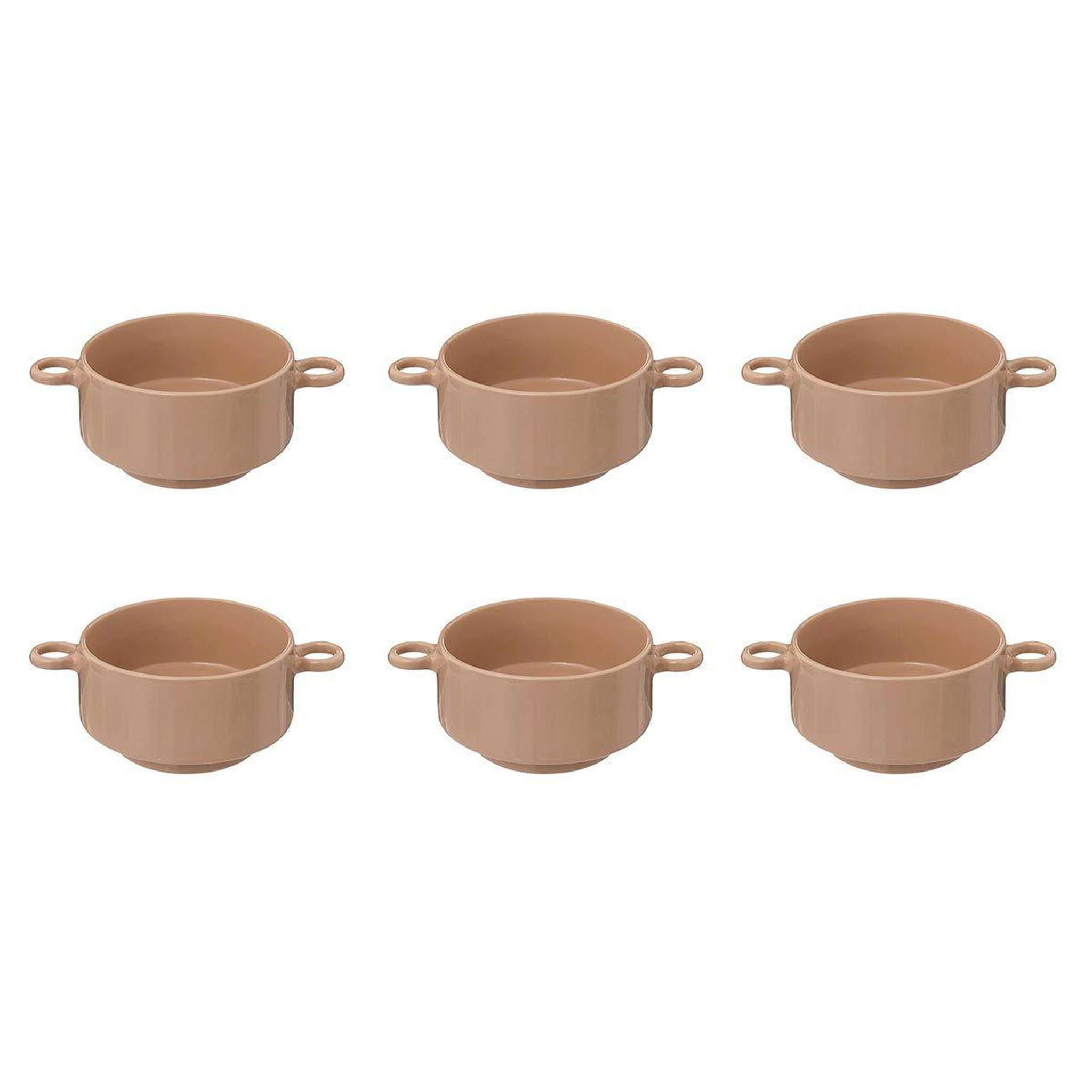 Voir la diapositive 1 : SECRET DE GOURMET Lot de 6 bols en céramique  anne  51cl nude
