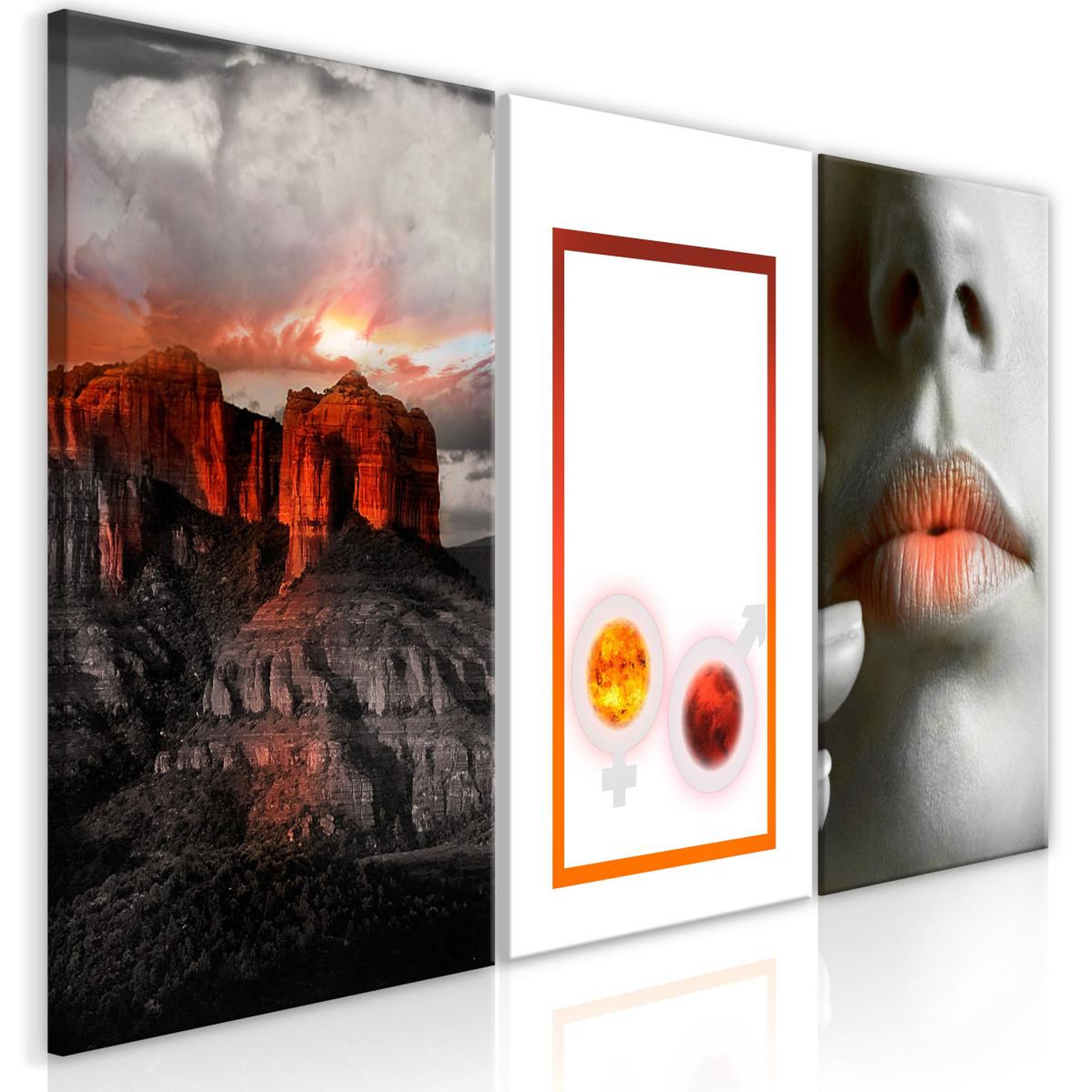 Paris Prix Tableau imprimé  passion 3 panneaux  60x120cm