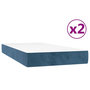 Voir la diapositive 5 : VIDAXL Sommier a lattes de lit et matelas Bleu fonce 200x200cm Velours