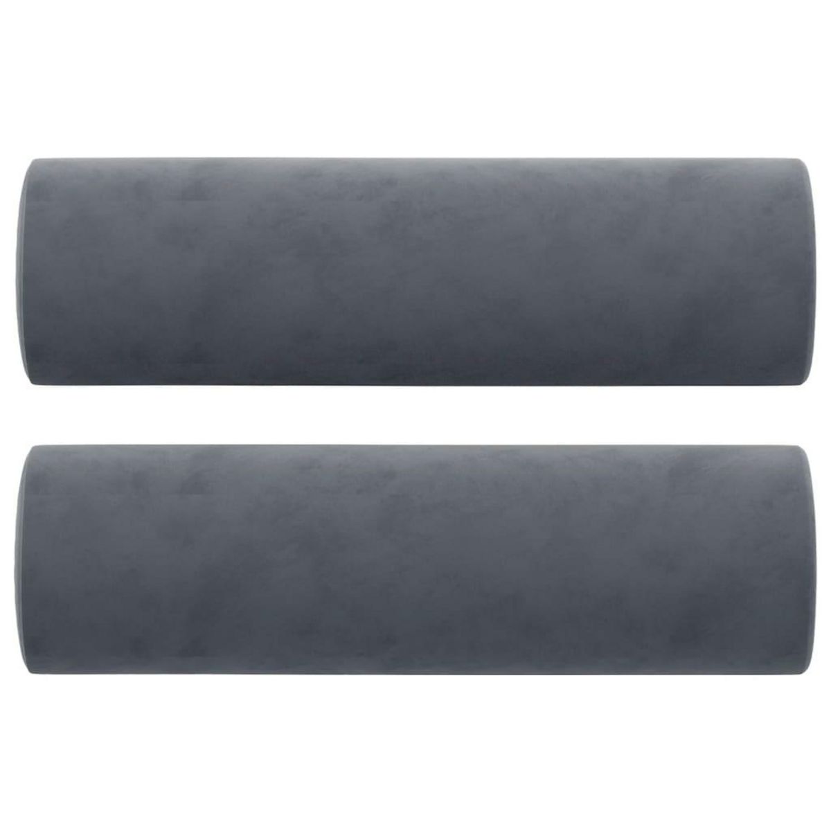 VIDAXL Coussins decoratifs lot de 2 Gris fonce Ø15x50 cm Velours