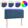 Voir la diapositive 2 : VIDAXL Tete de lit a LED Bleu fonce 90x5x78/88 cm Velours