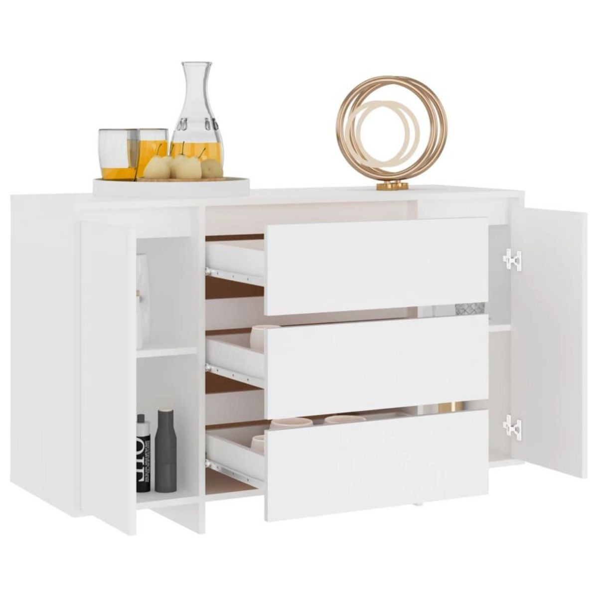 VIDAXL Buffet avec 3 tiroirs Blanc 120x41x75 cm Bois d'ingenierie