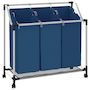 Voir la diapositive 2 : VIDAXL Trieuse a linge avec 3 sacs Bleu Acier