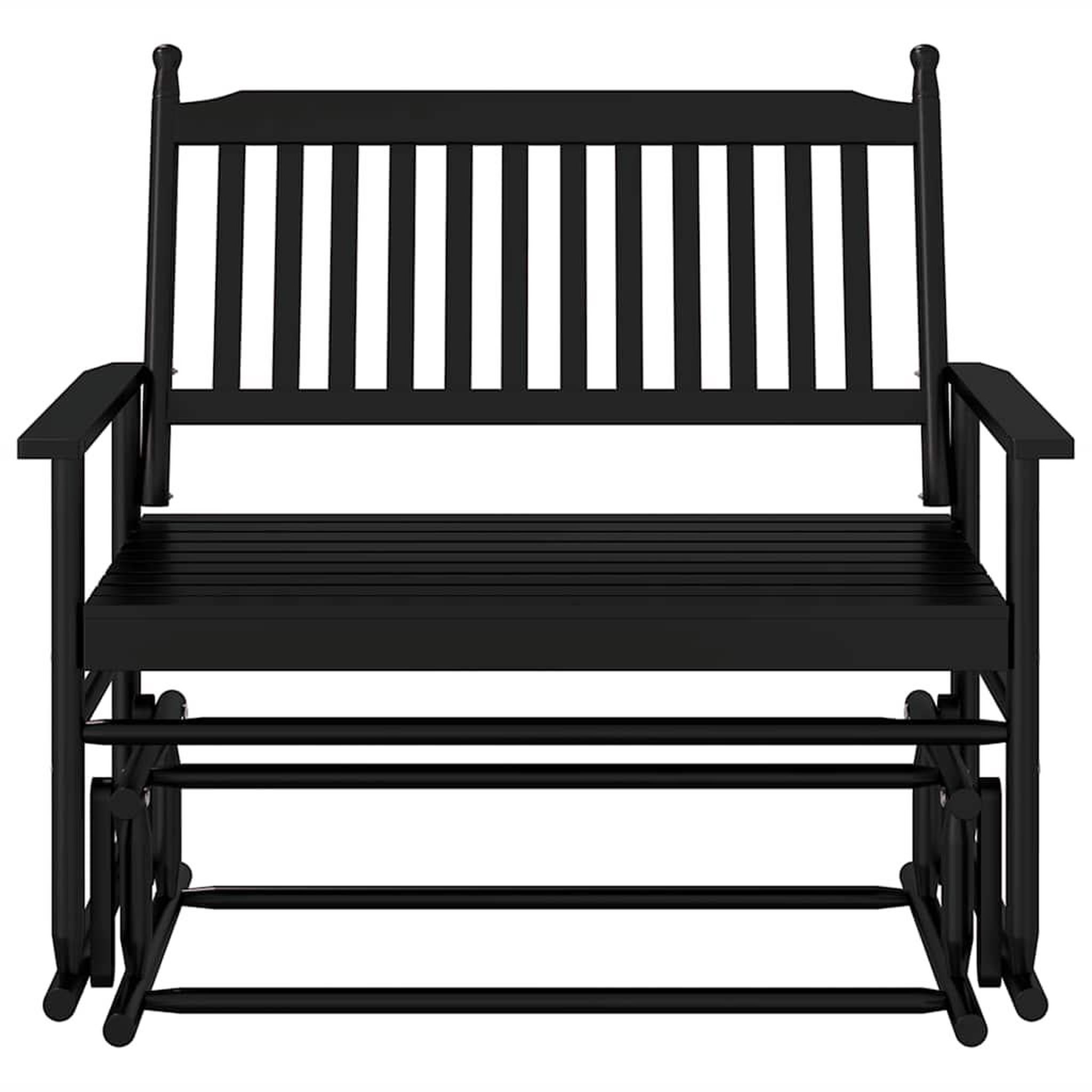 Voir la diapositive 4 : VIDAXL Banc balancelle noir 118x70x104,5 cm bois massif de peuplier