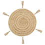 Voir la diapositive 4 : TOILINUX Lot de 6 sets de table en jute avec pompons - Diamètre 38 cm - Beige