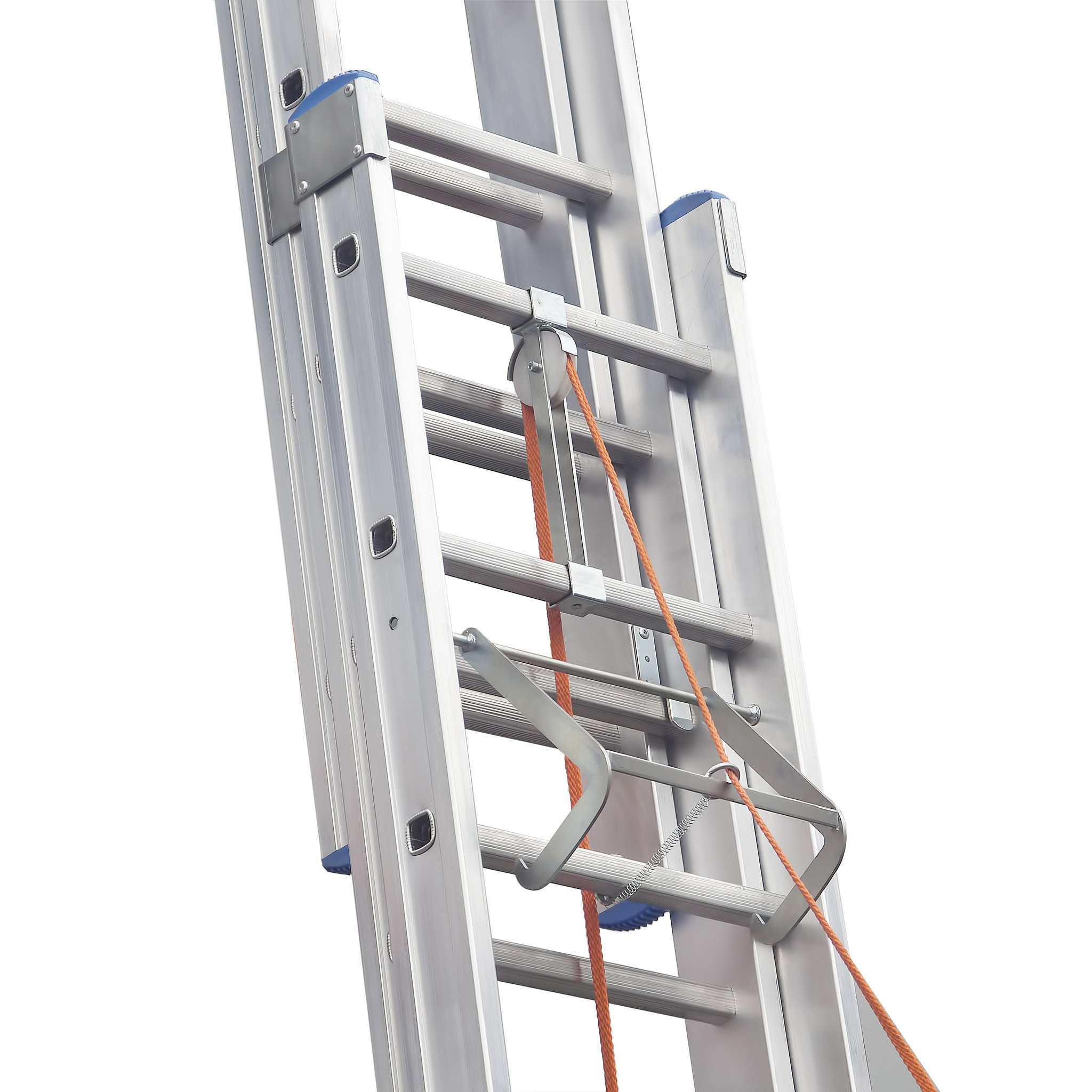 Voir la diapositive 3 : HAILO Echelle de toit coulissante à corde 8m40 en aluminium - TRIO 
