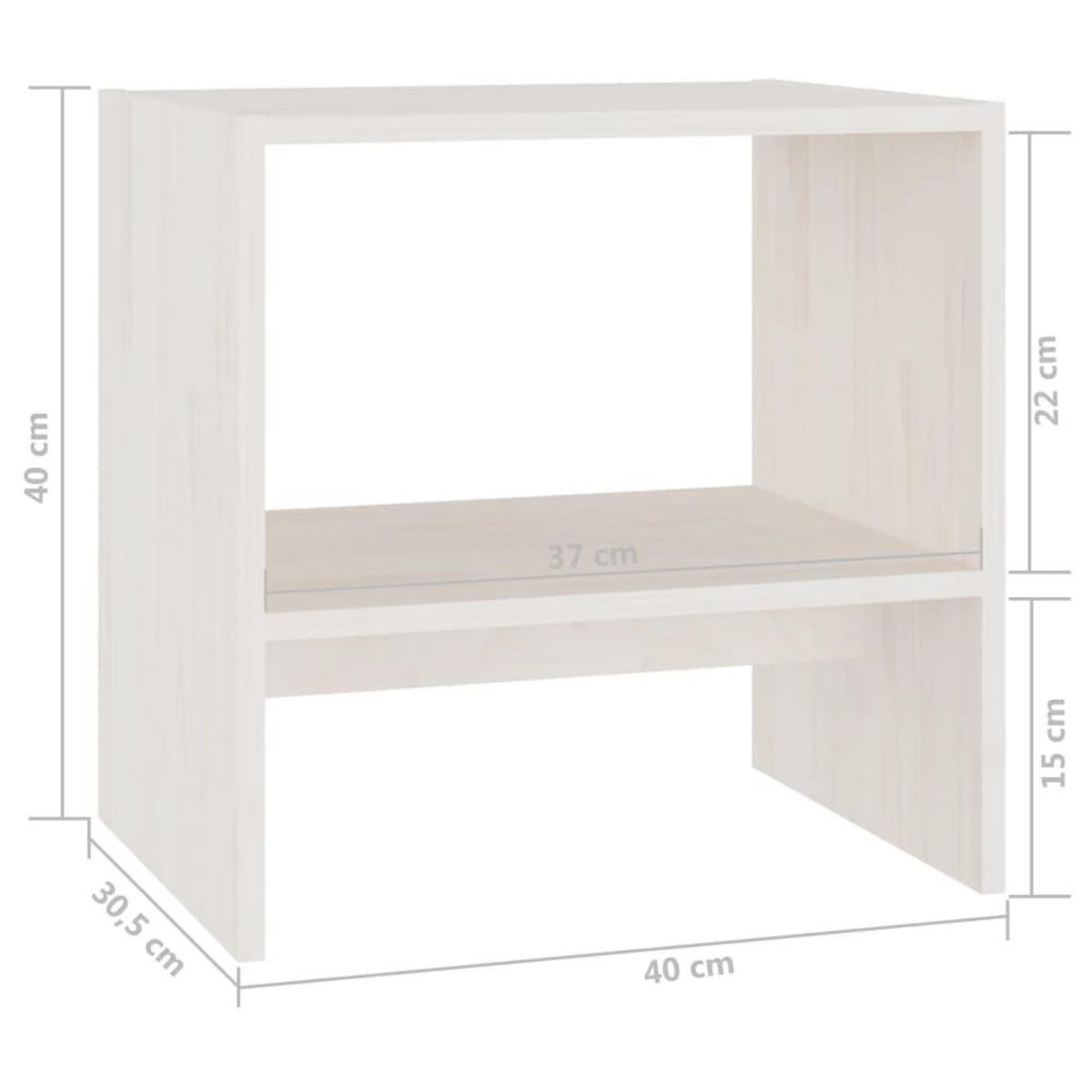 VIDAXL Table de chevet Blanc 40x30,5x40 cm Bois de pin massif
