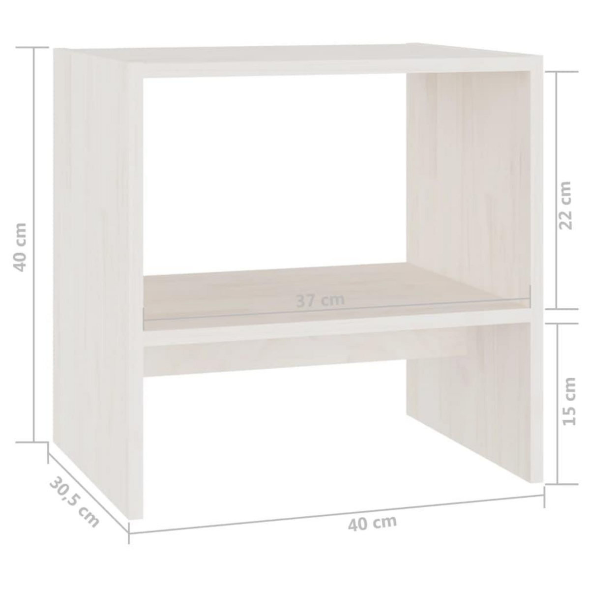 VIDAXL Table de chevet Blanc 40x30,5x40 cm Bois de pin massif