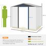 Voir la diapositive 3 : OUTSUNNY Abri de jardin cabanon dim. 190L x 131l x 188H cm porte verrouillable ventilations tôle acier ondulé marron