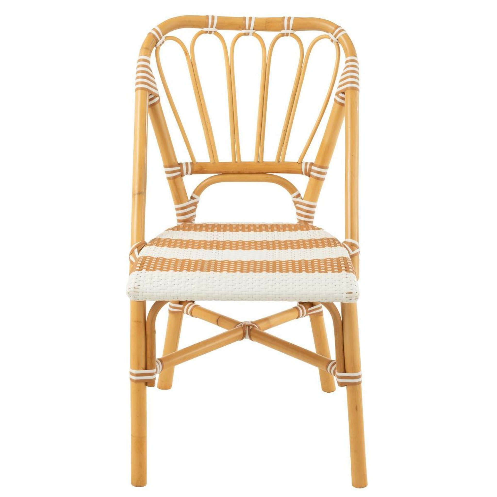 Voir la diapositive 4 : J-LINE Chaise en rotin  danial  85cm blanc