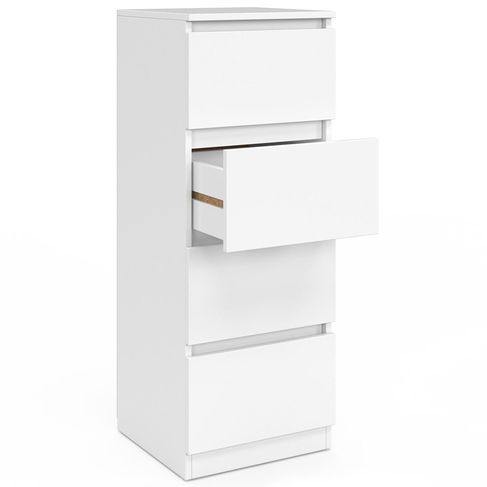 Voir la diapositive 4 : ID MARKET Meuble d'appoint 4 tiroirs tomi 30x30x80 cm chiffonnier pour entrée salle de bain bois blanc