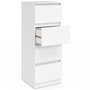 Voir la diapositive 4 : ID MARKET Meuble d'appoint 4 tiroirs TOMI 30 cm chiffonnier bois blanc pour entrée salle de bain