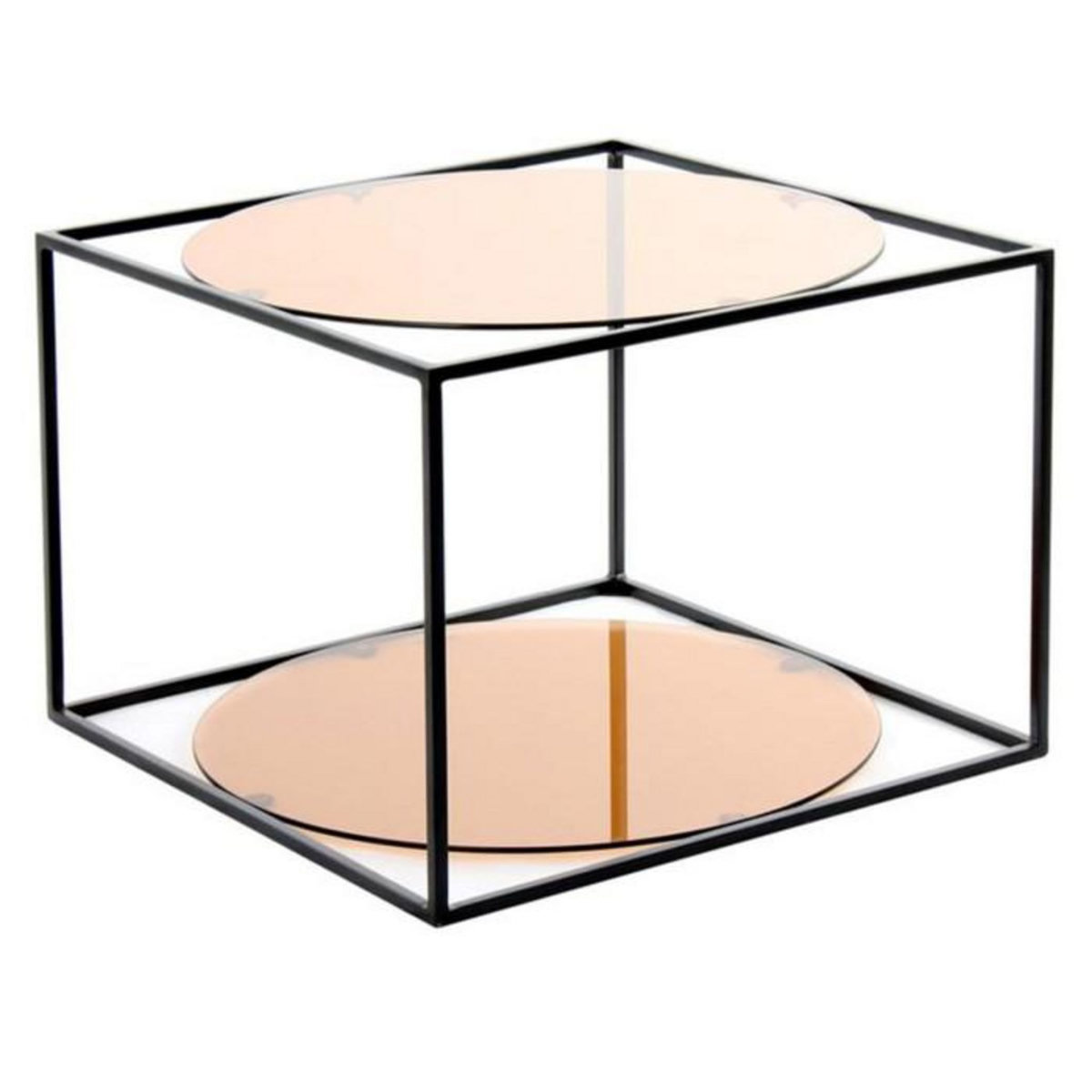 Paris Prix Table d'Appoint Design  Cody  50cm Terracotta & Noir