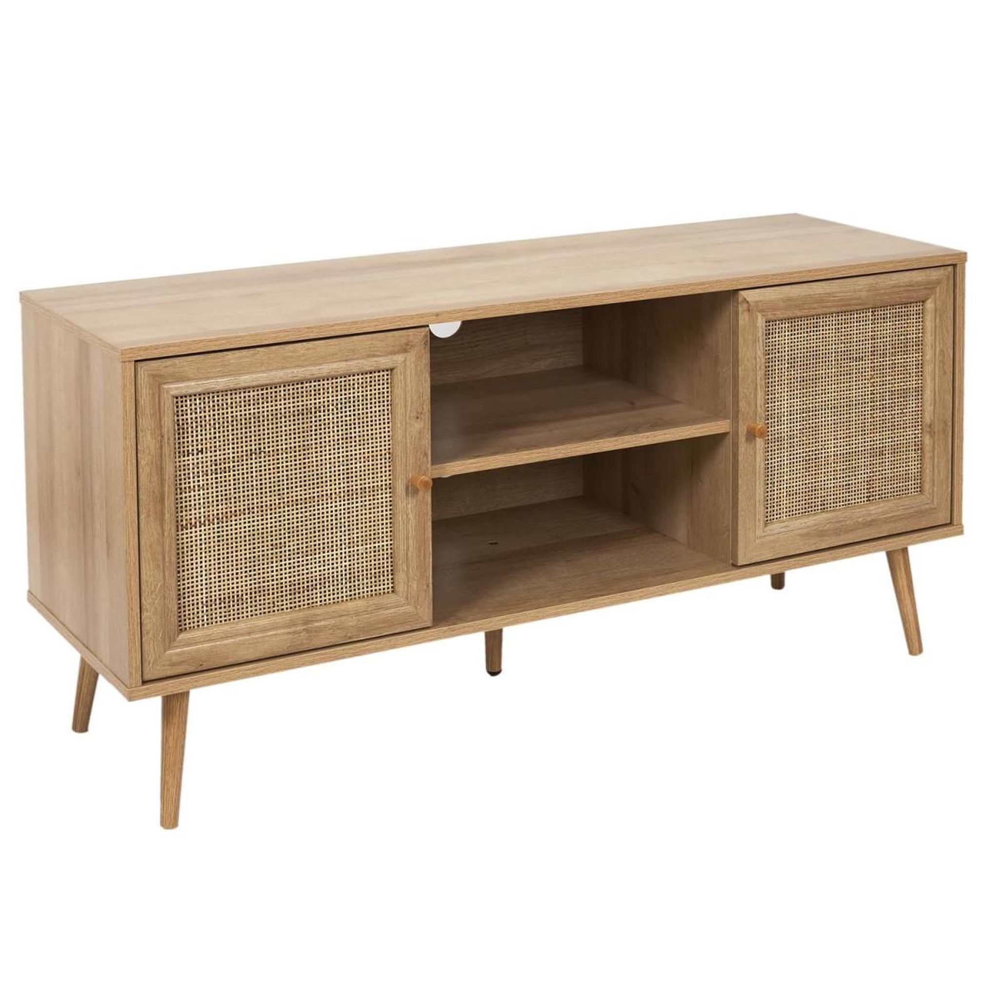 Voir la diapositive 2 : The Home Deco Factory Meuble tv 2 portes & 2 niches  bali  115cm naturel