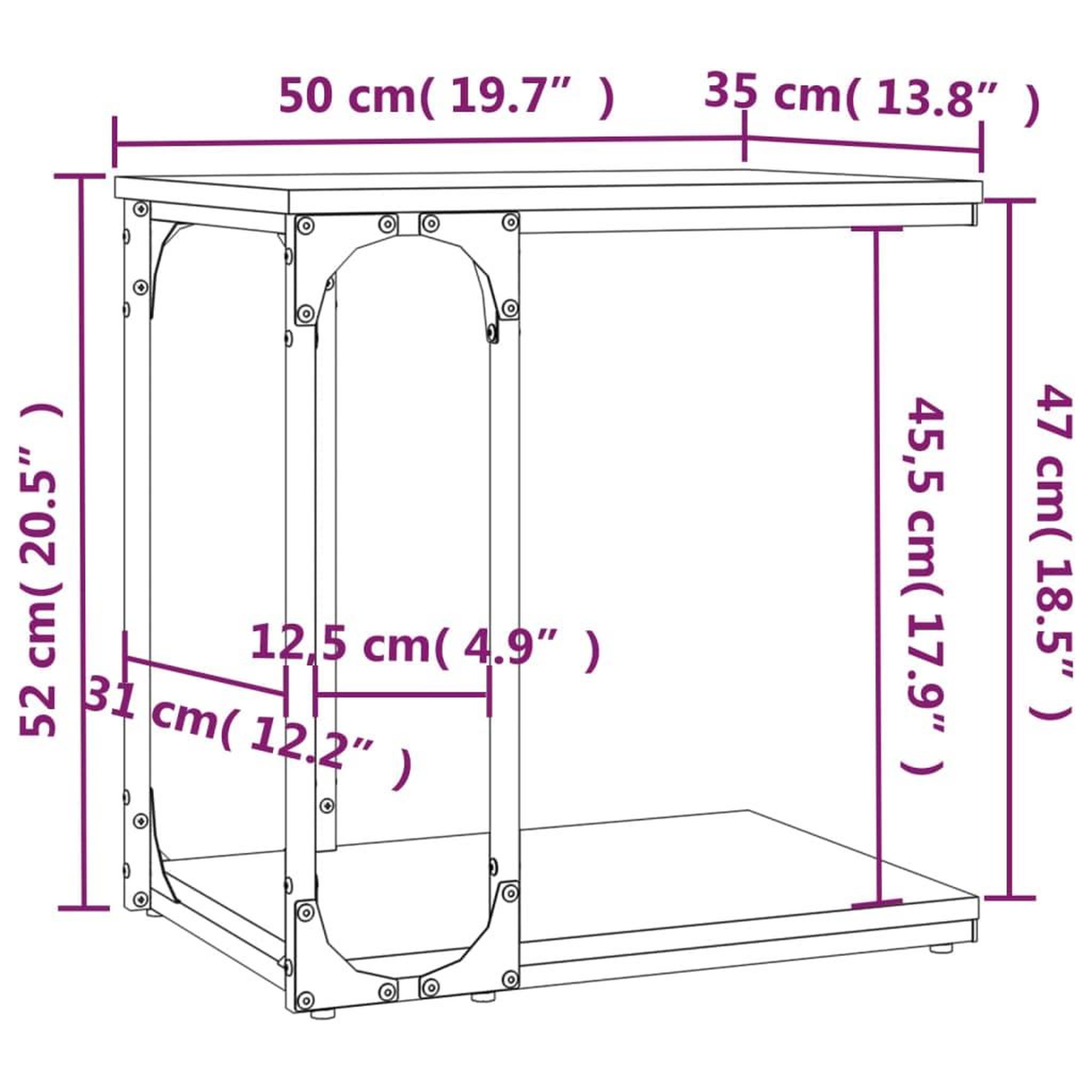Voir la diapositive 6 : VIDAXL Table d'appoint Chene marron 50x35x52 cm Bois d'ingenierie