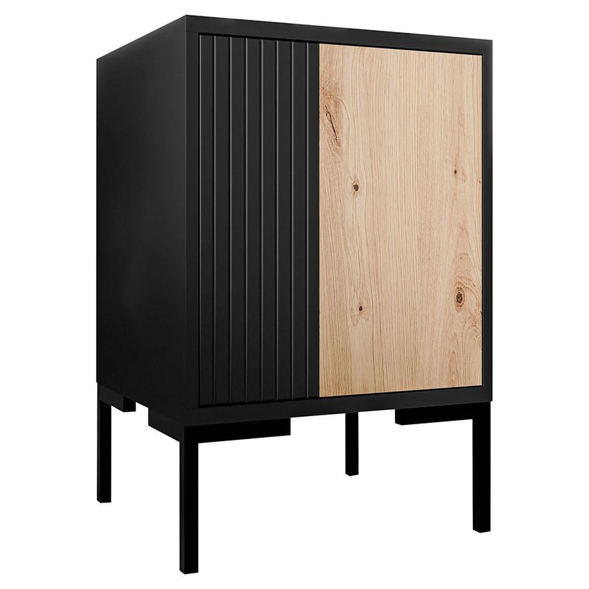 Voir la diapositive 2 : BEST MOBILIER Cambridge - lot de 2 tables de chevet - effet bois et noir - 44 cm