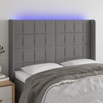 VIDAXL Tete de lit a LED Gris fonce 147x16x118/128 cm Tissu