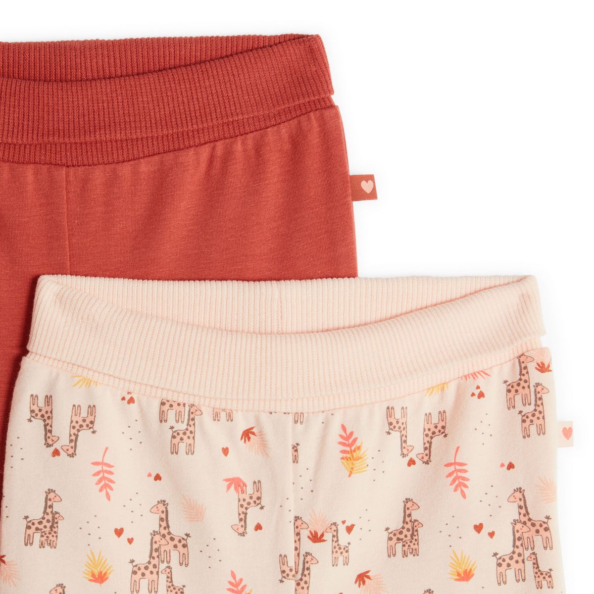 INEXTENSO Lot de 2 pantalons de naissance avec pieds jersey
